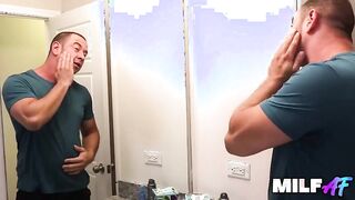 Nauti Mermaid - Stepmom with tattoos & fake tits gets her shaved pussy drilled in reverse cowgirl position