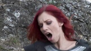 Marsha Lord moans in pleasure as her tight butt gets drilled by her Lord's big cock outside