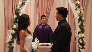 Kayla Carrera takes a hard pounding on their wedding night, taking a cum load on her face