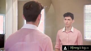 Stepmom-in-law seduces stud with rough titty fuck and raw standing sex