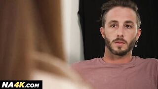 Cassie Del Isla in kitchen wearing stockings gets fucked hard by Lucas Frost