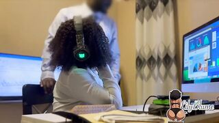 Lily Blume cheats on her husband with his boss and gets a sticky surprise on her ass