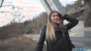 Naughty hitchhiking MILF Zlata Shine gets a surprise from Martin Gun in public