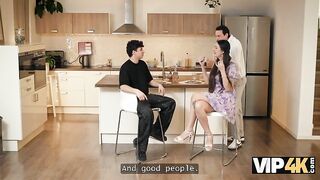 Lynna Nilsson's steamy first time kitchen sex with her step-rel's hotness