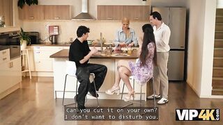 Lynna Nilsson's steamy first time kitchen sex with her step-rel's hotness