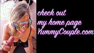 Watch Yummy Couple's petite blonde milf take on the biggest cumshots in POV compilation