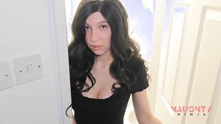 Sexy Step-Mom caught by step-daughter in bathroom during sleepover - Sex Ninja's juicy ass gets a big cock pounding