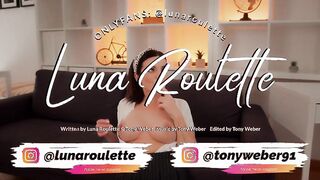 Stepbrother takes Luna Roul's big tits and face after she masturbates during study