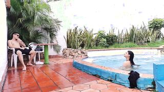 Hot Young1010 invites MadRastra to the pool for some pool sex fun