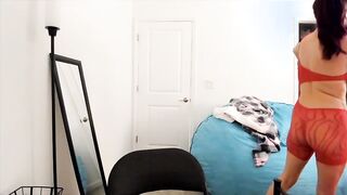 Big tits babe twerks & dances b4 live blowjob & doggystyle sex orgasms cum on ass - Lelu Love
