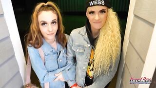 Lola and Sassy dominate each other's juicy tits with their oral skills