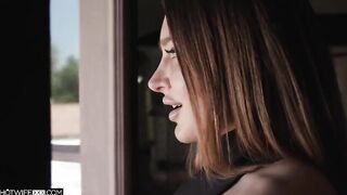 Watch Ella Reese's deep throat & gagging as her hotwifeXXX gets roughed up and squirts like a fire hose!