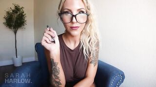 Sarah Harlow's hot teacher roleplay goes wild with dirty talk and pussy fucking