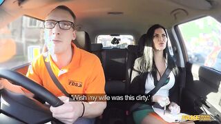 Watch Jasmine Jae & her ex-personal trainer in a wild car ride - Fake Driving School