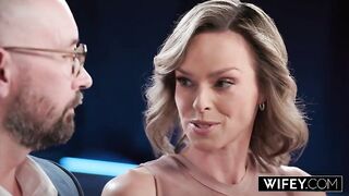 Serenity Cox moans loud while taking two big black cocks in threesome