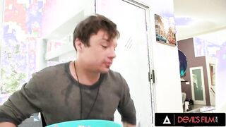 Watch Busty Stepmom Victoria Lobov teach her stepson how to eat her pussy in hardcore reverse cowgirl action
