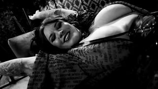 Sabien DeMonia teasing in black and white