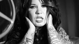 Sabien DeMonia teasing in black and white