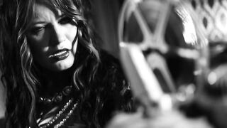 Sabien DeMonia teasing in black and white
