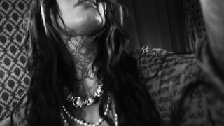 Sabien DeMonia teasing in black and white