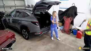 Roadside - Ashley Tee Gets Her Car And Her Pussy Worked On