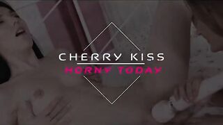 Cherry Kiss: Alluring Blonde's Intimate Solo Adventure at Home