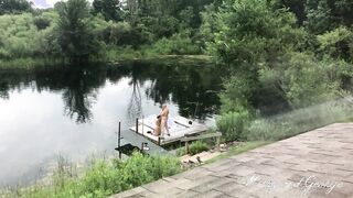 Couple Making a Blowjob Video Outdoor Full Nude