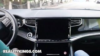Influencer Jimmy Michaels' Steamy Encounter with Busty MILF Xwife Karen in the Car
