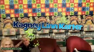 FUCK A FAN – Kagney Linn Karter & Two Fluffers Give Kenny Triple Blowjob