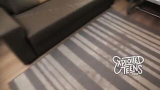 Watch this petite teen with perfect tits suck cock and shower up.