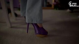 Sexy feet in shoe store, discount guaranteed! (shoe worship, foot fetish, high heels, sexy soles)