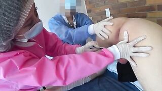 DAY6: Two Nurses Playfully Evaluate a Patient's New Equipment in a Fun Public Setting
