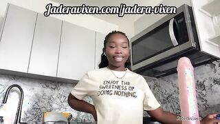 Playful Petite Beauty Gets Creative in the Kitchen: A Steamy Cooking Session with Jadera Daphne