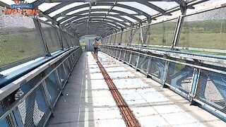 Steamy Adventure: Thrilling Public Encounter on a Pedestrian Bridge