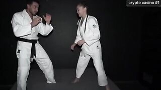 Intense Training Session: Petite Brunette Gets Dominated by Her Coach