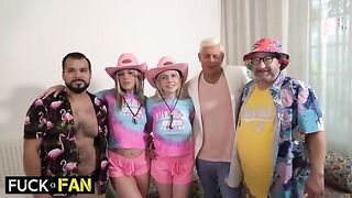 Lana and Rebel Rider's Wild Threesome Adventure with a Lucky Fan!