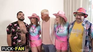 Lana and Rebel Rider's Wild Threesome Adventure with a Lucky Fan!