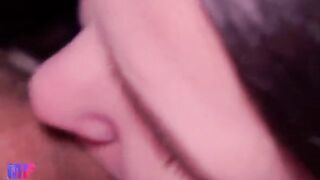 Intimate Close-Up of a Sensual Oral Experience with Cute Lips