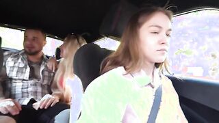 Unexpected Encounters: Two Friends Explore New Pleasures in the Backseat - A Fake Taxi Adventure