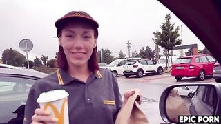 Surprising Encounter with a Charming Fast Food Employee: A Wild Anal Adventure!