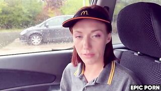 Surprising Encounter with a Charming Fast Food Employee: A Wild Anal Adventure!
