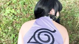 Hinata's Heartbreak: A Forest Encounter with a Mysterious Stranger - Cosplay Adventure!