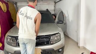 Curvy Latina Trades Car Repairs for a Wild Encounter with Her Mechanic!