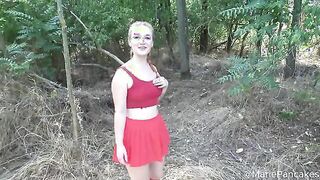 Unexpected Encounter: Adventurous Woman Receives a Surprise in Public!