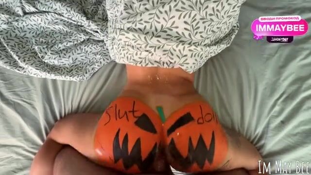 The Neighborhood Temptress Gets Spooked by the Whole Town on Halloween Night!