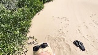 Petite Blonde Lana Myers Enjoys a Beach Adventure! Outdoor Fun Awaits!