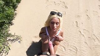 Petite Blonde Lana Myers Enjoys a Beach Adventure! Outdoor Fun Awaits!