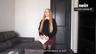 Eager Student Goes All Out to Ace Her Exam with a Steamy Surprise!