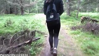 Outdoor Hiking Adventure with a Stunning Hiker and a Playful Twist