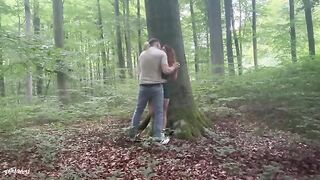 Curious Encounter: Amateur Redhead's Outdoor Adventure in the Forest